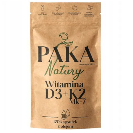 Witamina D3 + Witamina K2 MK-7 (120 kaps) Paka Natury