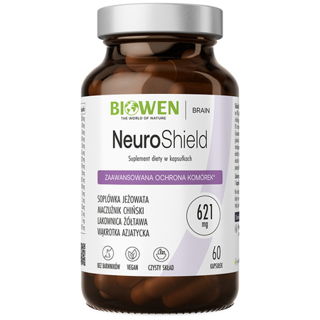 Biowen NeuroShield Lion's Mane, Cordyceps, Reishi + Centellin®, Mediteanox® - 60 kapsułek