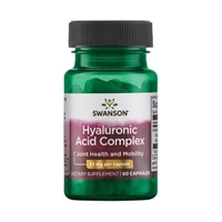 Swanson Hyaluronic Acid Complex 33 mg, Kwas Hialuronowy i Kolagen - 60 kapsułek