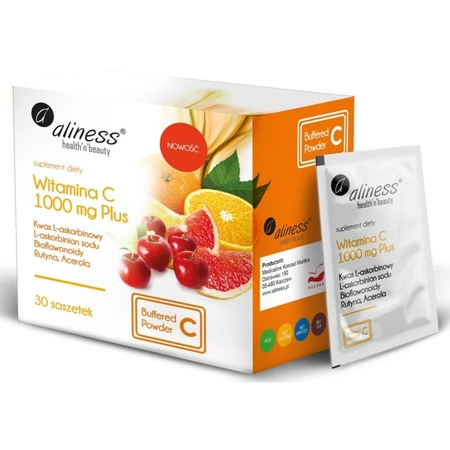 Witamina C 1000 mg Plus Bioflawonoidy Rutyna Acerola (30 saszetki) Aliness