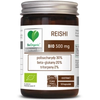 Aliness BeOrganic Reishi BIO 500 mg 30% polisacharydy 20% beta-glukany i 2% triterpeny - 50 kapsułek