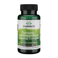 Swanson Turmeric, Ashwagandha & Ginseng Complex 60 kapsułek
