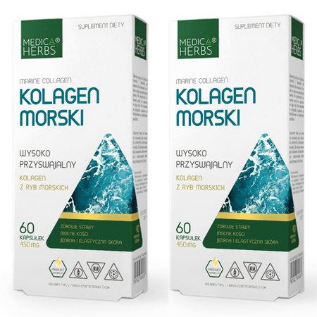 [Zestaw] 2x Medica Herbs Kolagen Morski 450 mg - 60 kapsułek