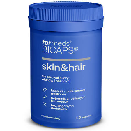 BICAPS Skin&Hair Biotyna + Cynk + Krzem + MSM + Selen + Witamina E (60 kaps) ForMeds