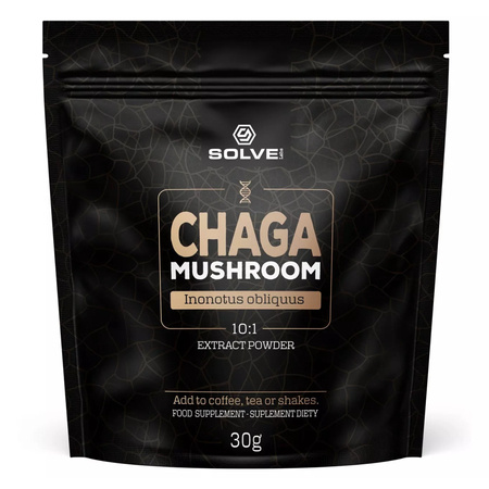 Chaga (Błyskoporek podkorowy) Ekstrakt 10:1 (30 g) Mushroom Powder Solve Labs