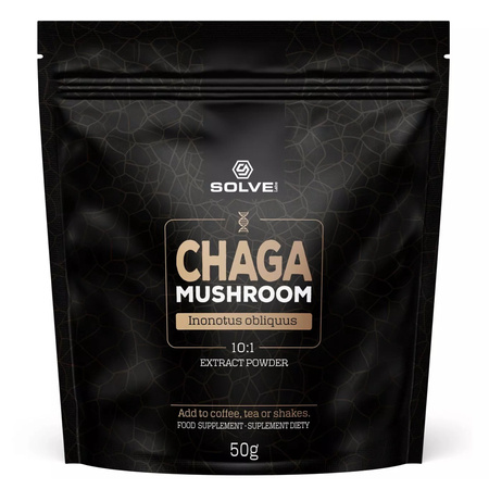 Chaga (Błyskoporek podkorowy) Ekstrakt 10:1 (50 g) Mushroom Powder Solve Labs