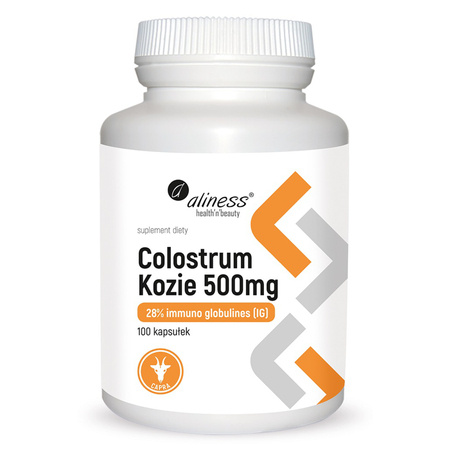 Colostrum Kozie 500 mg 28% Immunoglobulin (100 kaps) Aliness