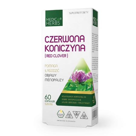 Czerwona Koniczyna (Red Clover) 520 mg (60 kaps) Medica Herbs