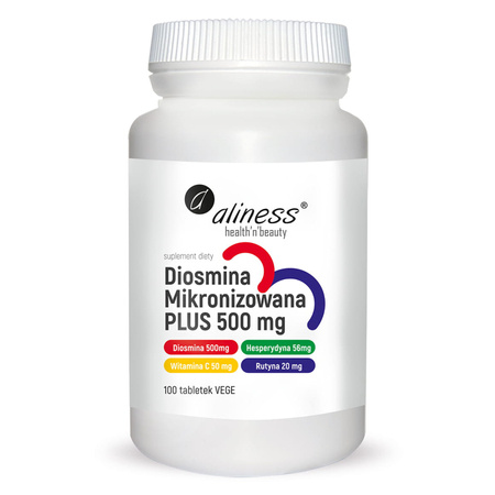 Diosmina Mikronizowana PLUS 500 mg (100 tabl) Aliness