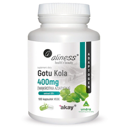 Gotu Kola (Wąkrotka Azjatycka) 400 mg (100 kaps) Aliness 