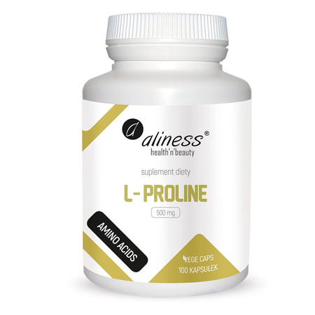 L-Proline Prolina 500 mg (100 kapsułek) Aliness