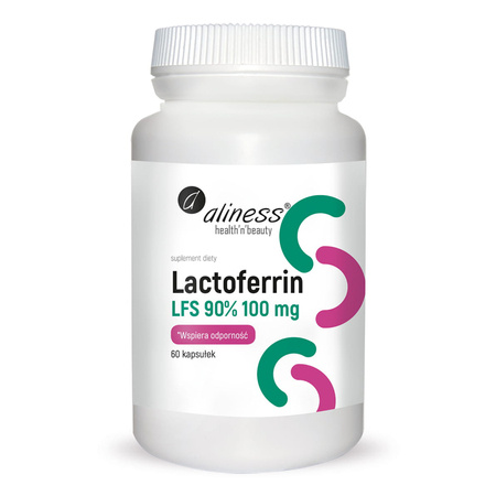 Laktoferyna Lactoferrin LFS 90% 100 mg (60 kaps) Aliness