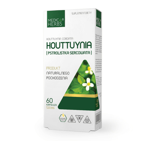 Medica Herbs Houttuynia (Pstrolistka Sercowata) 520 mg - 60 kapsułek