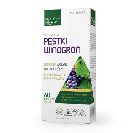 Medica Herbs Pestki Winogron 500 mg - 60 kapsułek