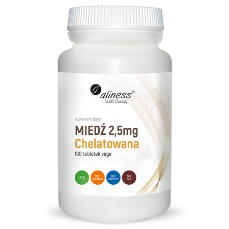 Miedź Chelatowana 2,5 mg Aliness 100 tabletek 