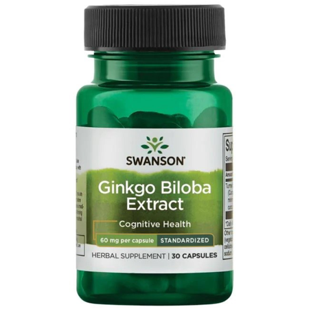 Miłorząb Japoński (Ginkgo Biloba) 60 mg (30 kaps) Swanson