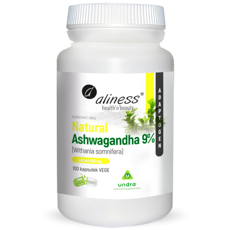 Natural Ashwagandha 9% 580 mg (100 kaps) Aliness