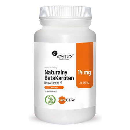 Naturalny BetaKaroten 14 mg Witamina A (100 tabl) Aliness