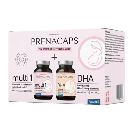 PRENACAPS Zestaw Multi 1 + Kwasy Omega-3 DHA EPA (60 kaps x 2) ForMeds