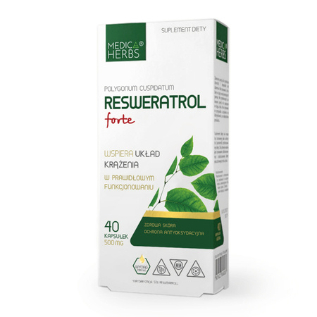 Resweratrol FORTE (Rdestowiec Japoński) 500 mg (40 kaps) Medica Herbs