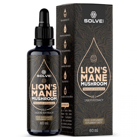 Soplówka jeżowata Lion's Mane w kroplach (60 ml) Solve Labs