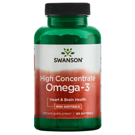 Swanson High Concentrate Omega-3 Kwasy tłuszczowe 120 kapsułek