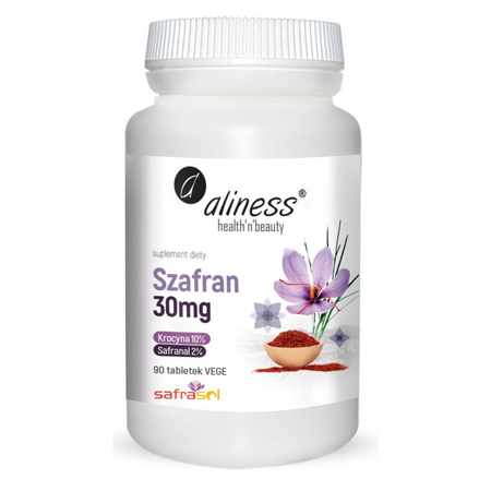 Szafran Ekstrakt 30 mg Krocyna 10% Safranal 2% (90 tabl) Aliness