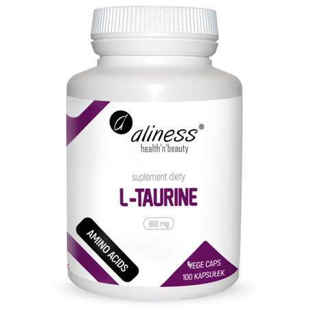 Tauryna L-Taurine 800 mg 100 kapsułek VEGE Aliness