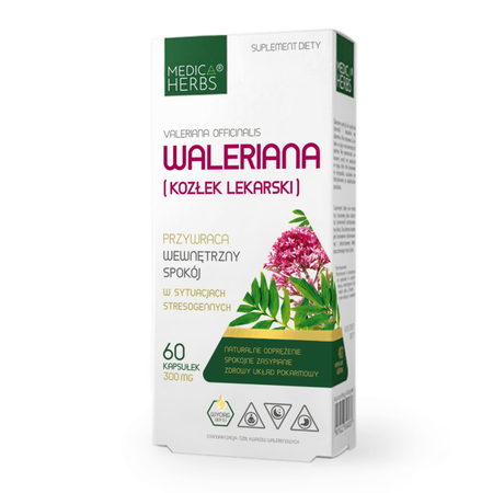  Waleriana (Kozłek Lekarski) 300 mg (60 kaps) Medica Herbs
