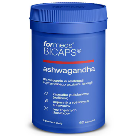 Ashwagandha 290 mg 10% witanolidów Żeń-szeń Indyjski (60 kaps) Bicaps ForMeds
