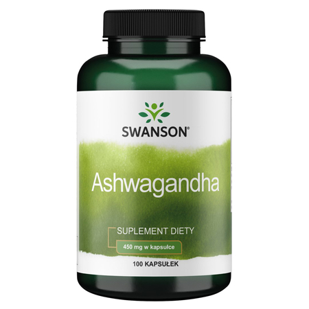 Ashwagandha 450 mg (100 kaps) Żeń-szeń Adaptogen Swanson