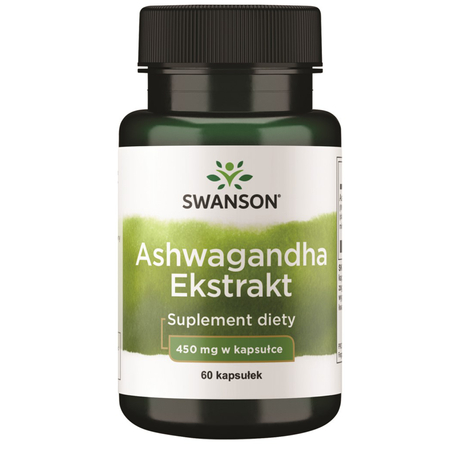 Ashwagandha Ekstrakt 450 mg (60 kaps) Żeń-szeń Indyjski Adaptogen Swanson