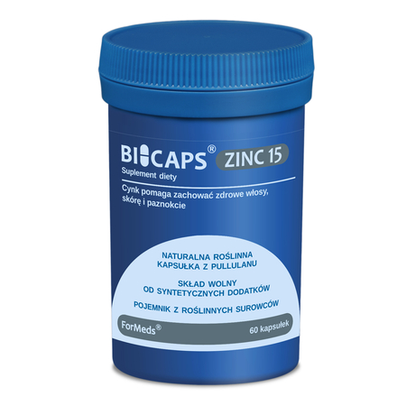BICAPS ZINC 15 mg Cytrynian cynku (60 kaps) ForMeds