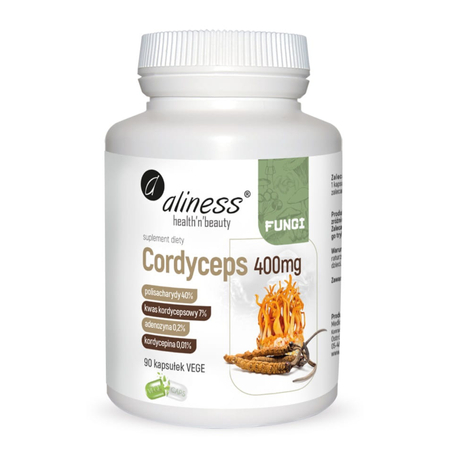 Cordyceps 400 mg Kordyceps 40/7/0,2/0,01 (90 kaps) Aliness