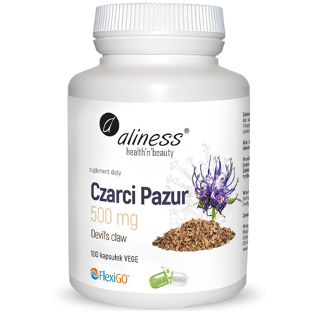 Czarci Pazur (Devil's Claw) 500 mg 100 kapsułek Aliness
