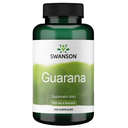 Guarana 500 mg Naturalna Kofeina (100 kaps) Swanson