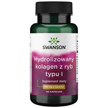 Hydrolizowany Kolagen Rybi Typu I 400 mg (60 kaps) Swanson 