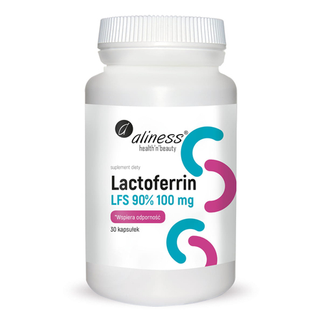 Laktoferyna Lactoferrin LFS 90% 100 mg (30 kaps) Aliness