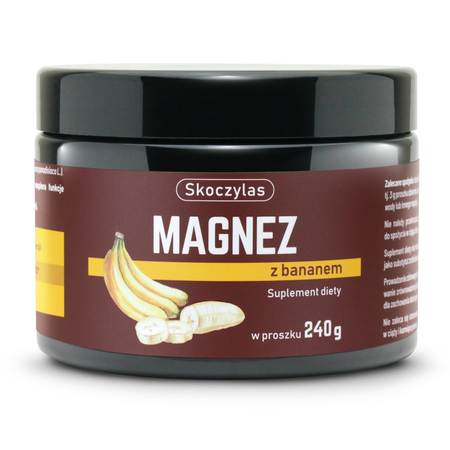 Magnez z Bananem Cytrynian Magnezu w proszku (240g) Skoczylas