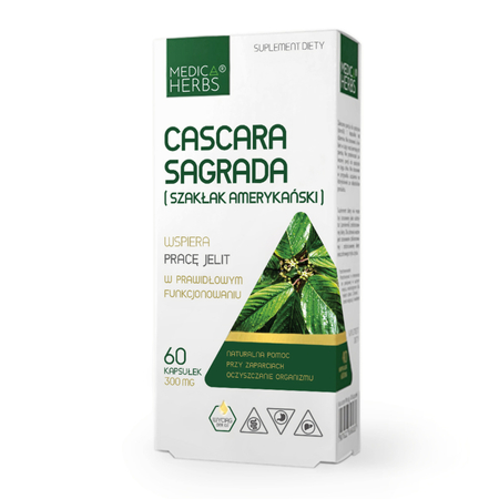 Medica Herbs Cascara Sagrada (Szakłak amerykański) 300 mg - 60 kapsułek