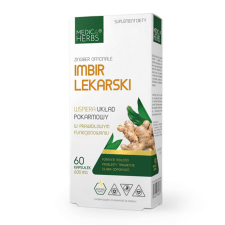 Medica Herbs Imbir Lekarski 600 mg - 60 kapsułek