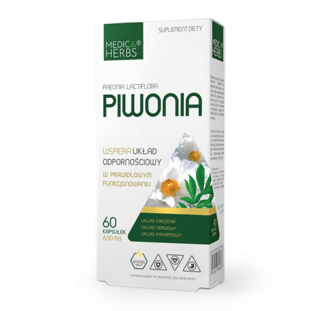 Medica Herbs Piwonia 600 mg - 60 kapsułek