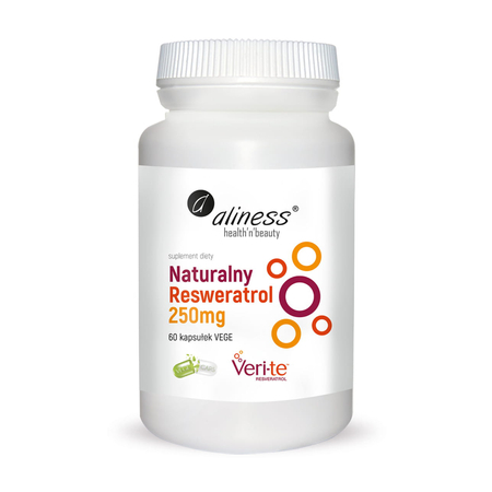 Naturalny Resweratrol Veri-Te 250 mg (60 kaps) Aliness 