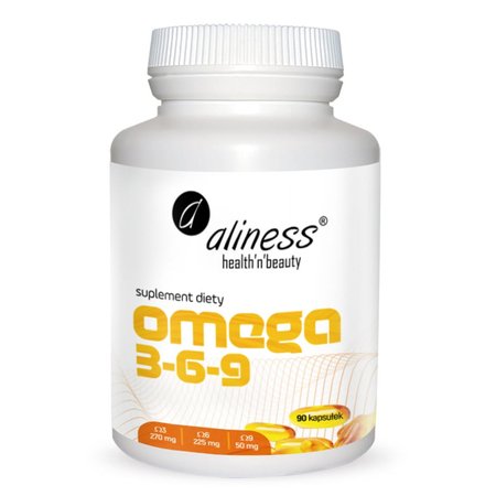 Omega 3-6-9 Kwasy ALA EPA DHA (90 kaps) Aliness