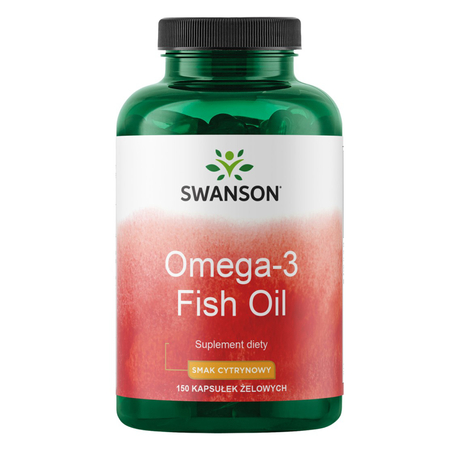 Omega-3 Fish Oil Kwasy tłuszczowe Olej rybi (150 kaps) Swanson 