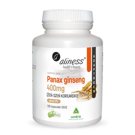 Panax Ginseng (Żeń-szeń Koreański) 400 mg (100 kaps) Aliness