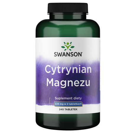 Swanson Cytrynian Magnezu 240 tabletek