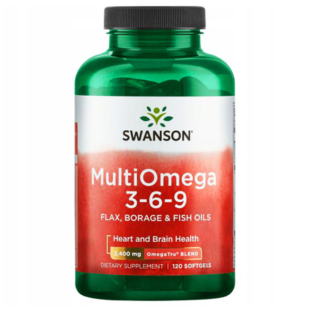 Swanson MultiOmega 3-6-9 Kwasy tłuszczowe Omega 120 kapsułek
