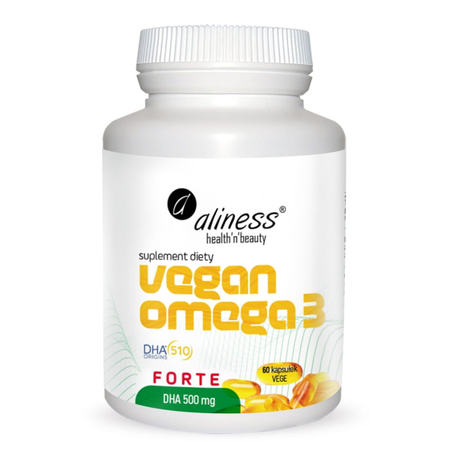 Vegan Omega-3 FORTE DHA 500 mg (60 kaps) Aliness