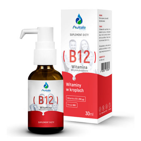 Witamina B12 w Kroplach 200 µg Metylokobalamina (30 ml) AVITALE Aliness